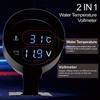 Round LCD Water Temperature Meter Digital Display LED Digital Temp Meter Voltmeter Gauge  Truck