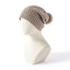 Women 100% Pure Cashmere Beanie Hat Pom Pom Detail Cable Knit Winter Warm Soft Slouchy Skullies Cap Cold Weather Accessory