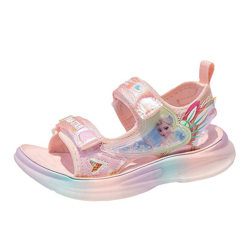 

Girls sandals 2025 summer new cartoon children s princess shoes soft sole wear-resistant middle and older children s beach shoes tide 31 yards inner length 19.5CM