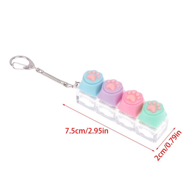 Silicone Cat Paw Keychain Stress Relief Toy For Keyboard Lovers Portable Keyring Gifts