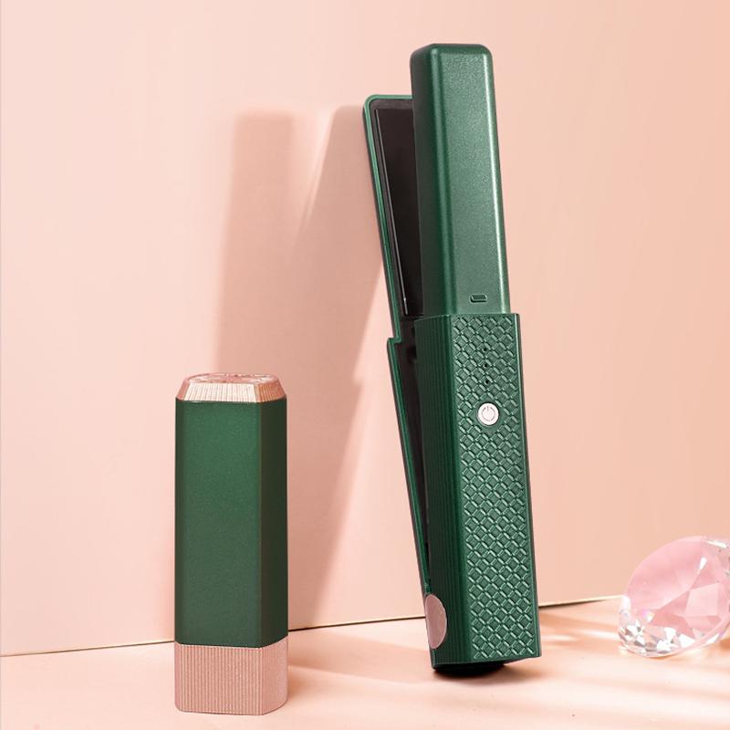 New Hair Curling Iron Mini Hair Straightener USB Recharge Wireless Ceramic Styling Tool Curler Flat Dry Straightener