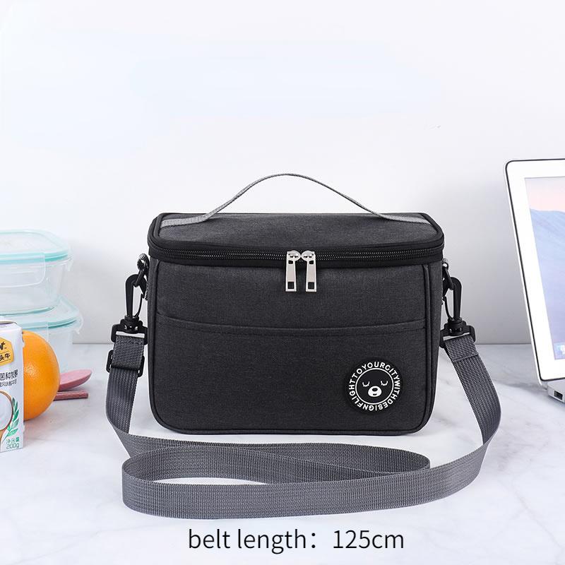 Portable Lunch Bag Food Thermal Box Durable Waterproof Office Cooler Lunchbox with Shoulder Strap Picnic Bag for Couples Unisex