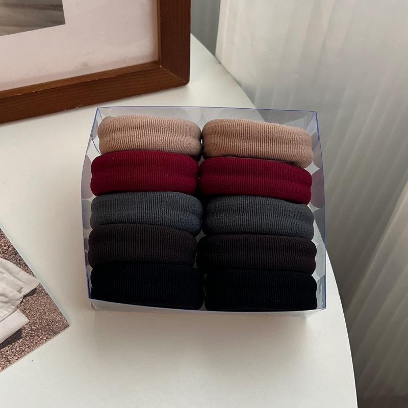 10Pcs/set Bold and Thickened Seamless Rubber Band, Black Hair Band, No Hair Damage, Headrope, Seamless Hair Rope, High Elastic Hair Tie.