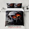 King Queen Bedding Set With Comforter Bed Sets Full Size Cool Skull Spider Printed 3PCS Goth Bedding for Teen Boys Room Decor