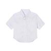 TBJL Women's White Pinstripe Campus Style Short Sleeve Blouse