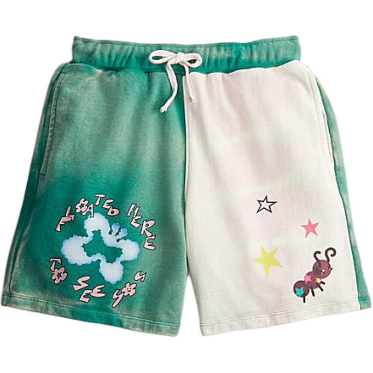 Coach Color Block Letter Butterfly Print Drawstring Casual Shorts Unisex Shorts Green CN989-WE4