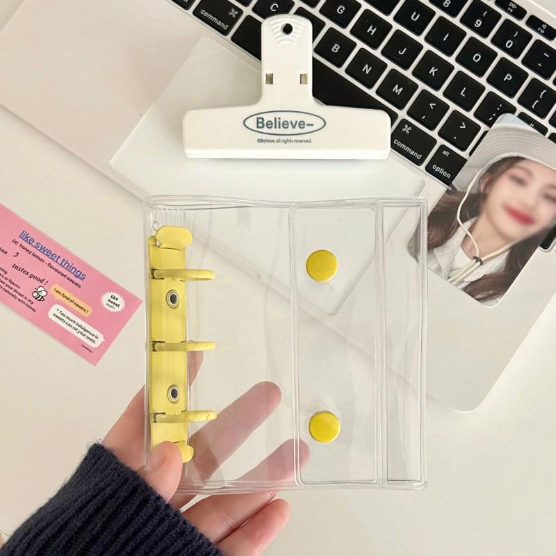 3-Zoll Transparenter Foto-Karten-Ordner Kpop Mini-Fotoalbum Idol-Fotokartenhalter Loseblatt-Idol-Kartenhülle Buch