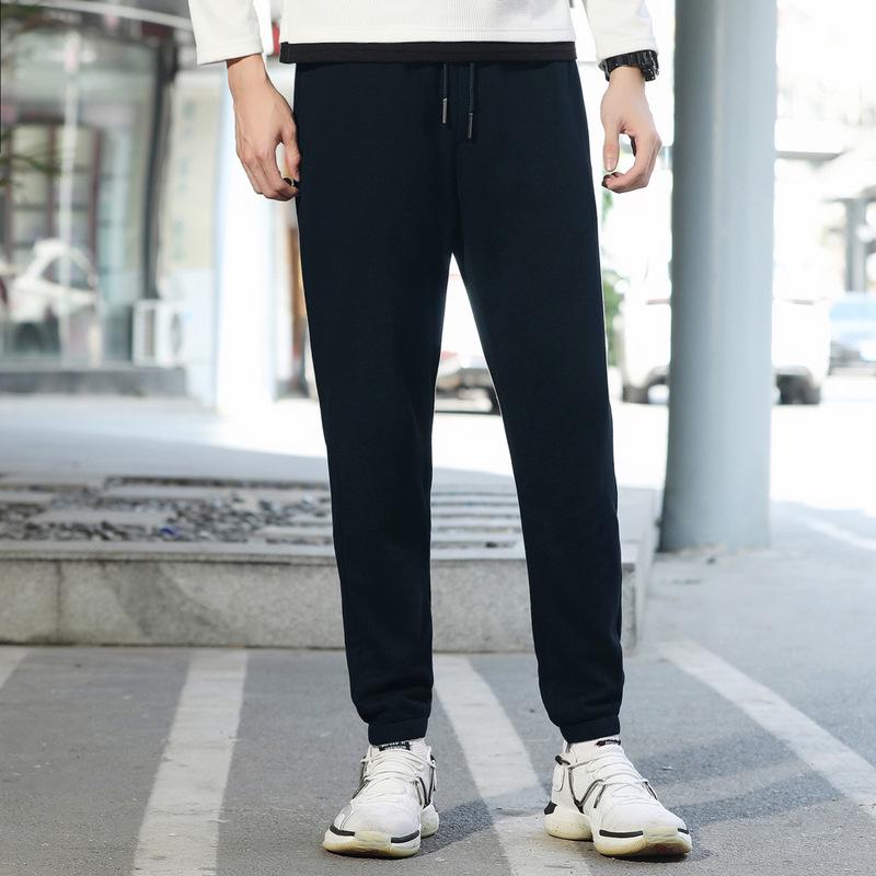 Men's Elastic Waist Sportswear Cuffed Sweatpants - Casual Spring/Autumn Long Pants
