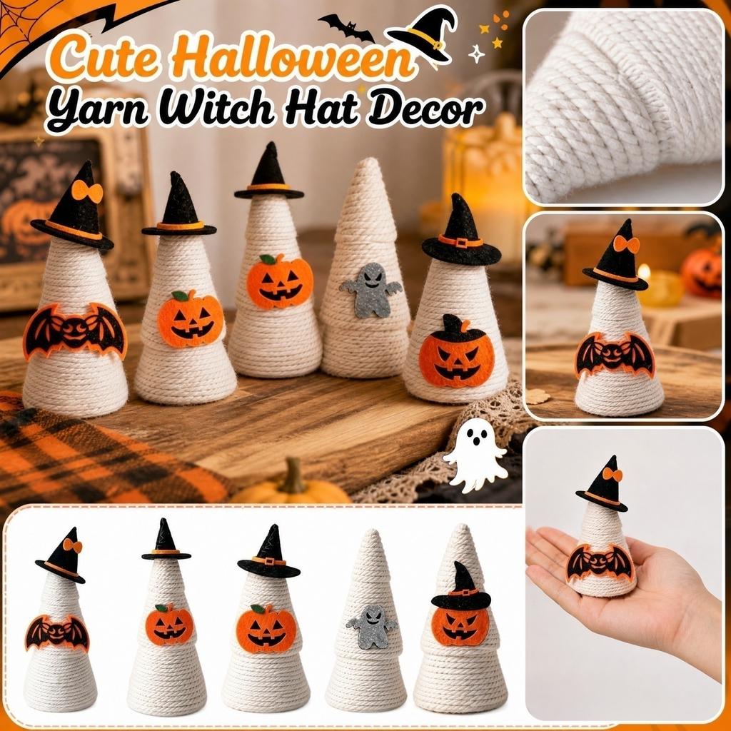 Yarn Knitted Witch Hat Decorations for Halloween Costume Party Favors