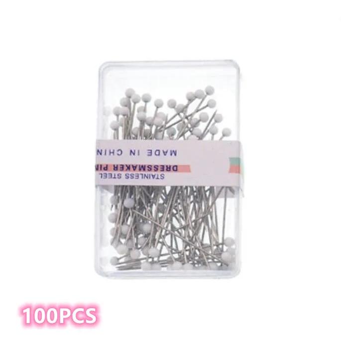 50/100Pcs DIY Sewing Crafts Pins Sewing Accessories Safety Pins Glass Ball Head Pins Mixed Colors Straight Quilting Needles Pin
