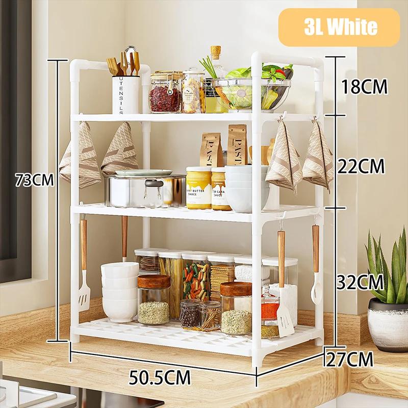 2/3 Layers Kitchen Storage Shelf Save Space High-capacity Multifunctional Seasoning Rack Modern Minimalism Organizer Kitchen