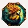Enchanted Fantasy Art Print: Mystical Woman with Long HairUmbrella, Portable 3-Fold Compact Umbrella for Men & Women Gift