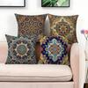 1Pc Bohemian Mandala Plaid Pillow Covers, Zipper Closure, Decorative Cushion Cases For Sofa Bedroom (No Inserts)