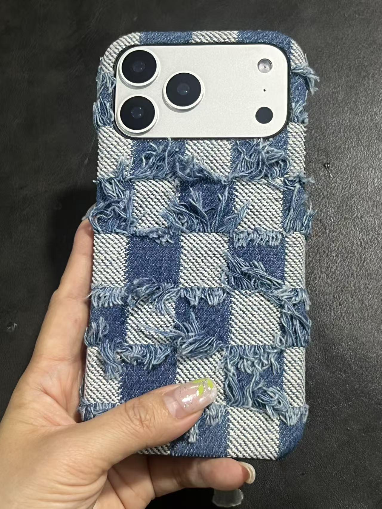 

Apple 17 Pro Max/16 Pro Drop-Proof Denim Fabric Phone Case iPhone 15 Pro Max