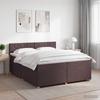 Box Spring Bed with Mattress Dark Brown 200 X 200 Cm Fabric