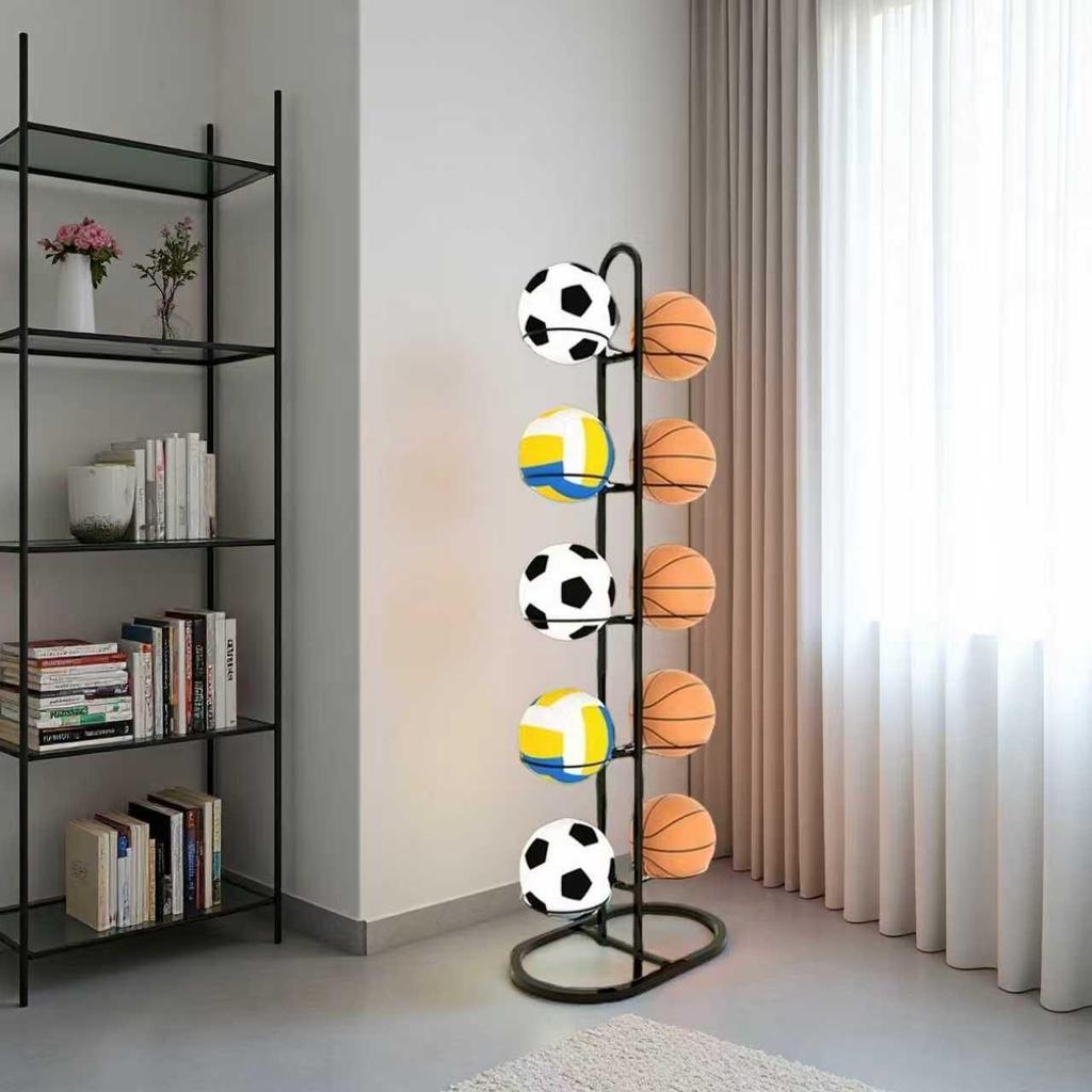 Nail-Free Sports Ball Storage Rack for Basketball, Volleyball, and Children's Basketball Hoop