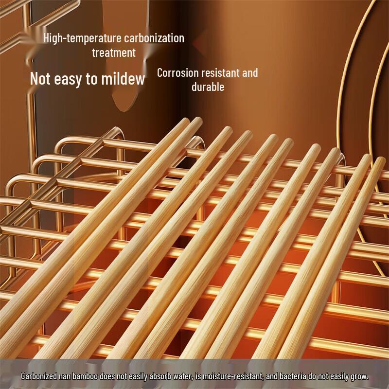 COOKER KING Natural Wood Anti-Slip Chopsticks, 20 Pairs