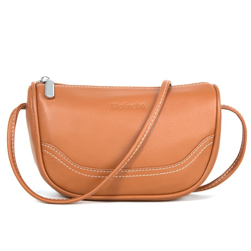 Dámská taška přes rameno crossbody, skořepinová taška, pravá kůže, podpažní taška na zip