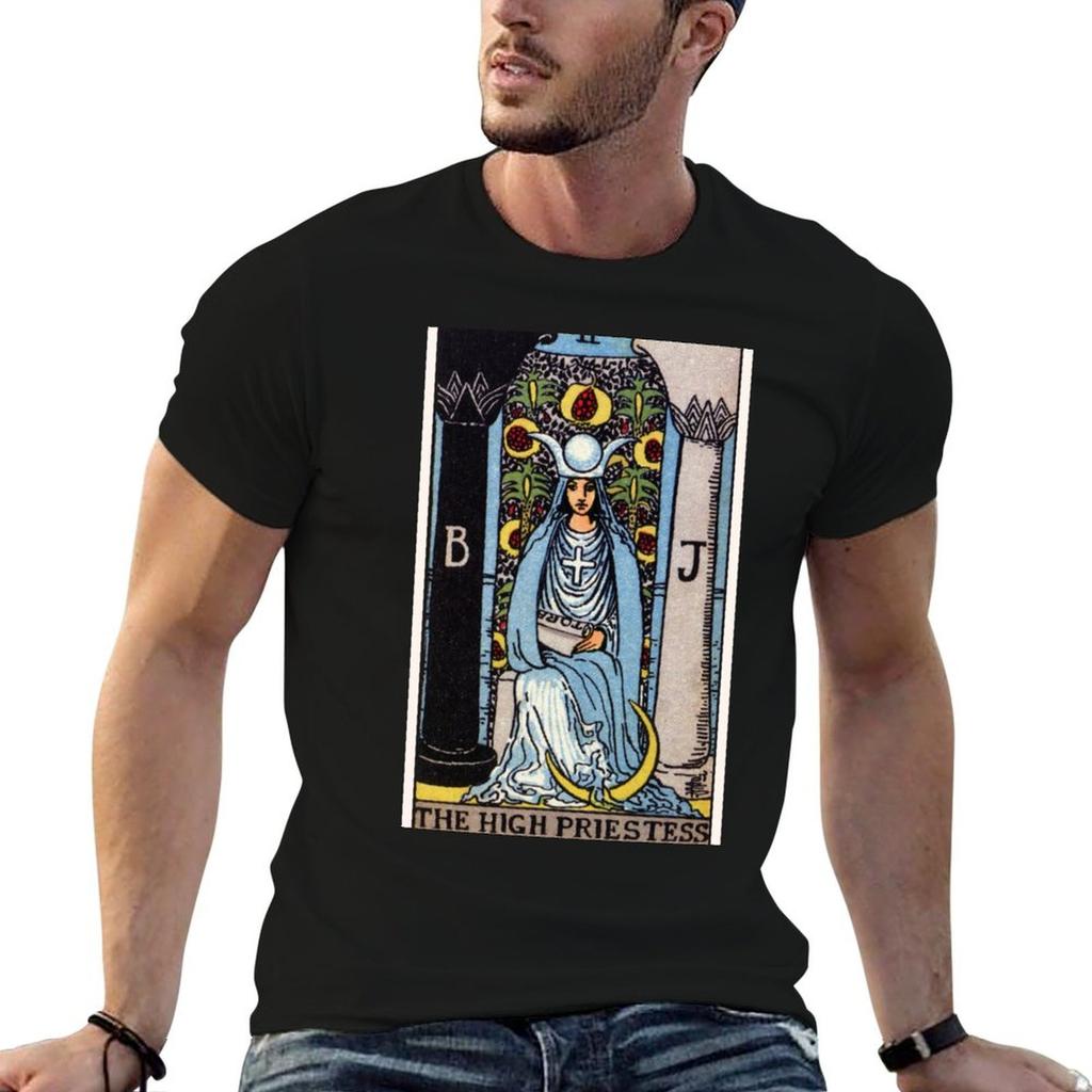 Ii Die Hohepriesterin Tarotkarte T-Shirt T-Shirt Individueller Druck Grafische T-Shirts Für Unisex Wesentliches T-Shirt Tshirt