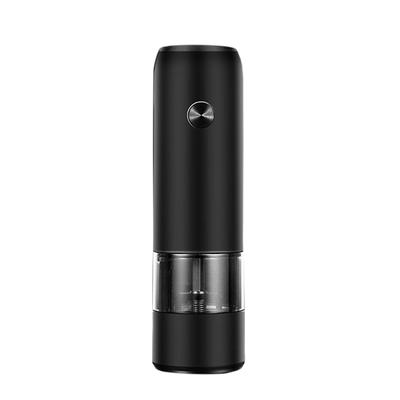 Electric Pepper Grinder  Black Usb Charging High Hardness Wear Resistant   Automatic Pepper Mill