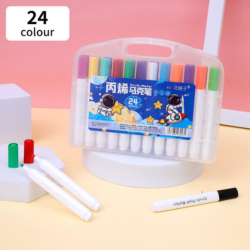 Advanced Art Marker Pen 12 Colors Alcohol-Based Ink Fabric Plastic Smooth Blend No Bleed Through Round Toe 4mm