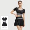 WEZHO Women's 2-in-1 Anti-Exposure Sports Skirt & Shorts Set