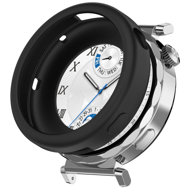 Silicone Hollow Case For Huawei Watch GT5 46mm 41mm GT5 Pro 46mm 42mm GT4 46mm 41mm Protectorfor Huawei Watch GT 5 Protector GT4-GT5 41mm чёрный