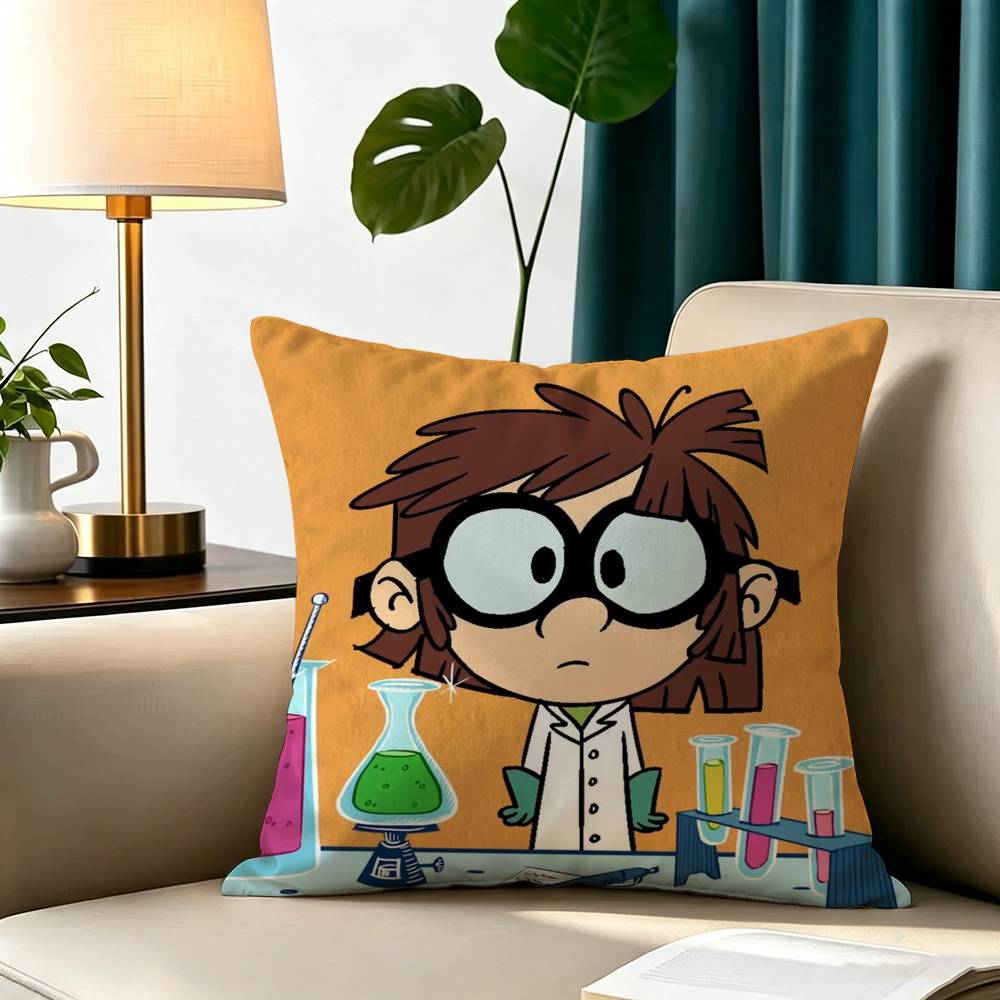 C-Cartoon The Loud House Square Double-Sided printed Pillow Case Bedroom Bedside Pillow Sofa Cushion Cover
