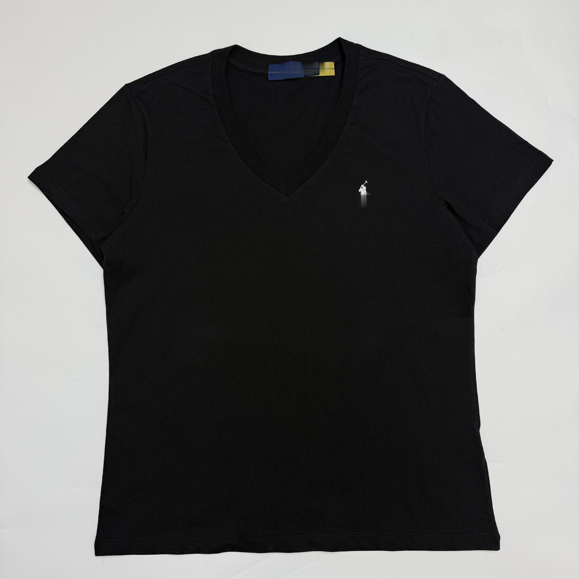 

RL/Xiaoma Classic Women s V-Neck Cotton T-Shirt - Spring/Summer Collection, Trendy Solid Colors, Short Sleeve Casual Style. Extra Large чорний