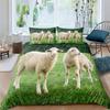 Funny Sheep King Queen Bedding Set Kids Farm Animal Duvet Cover White Little Lamb Comforter Cover 2/3pcs Polyester Quilt Cover