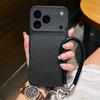 Luxury Wrist Strap Lanyard Phone Case for IPhone 17 Air 16 15 14 Plus 13 12 11 Pro XS Max XR X 16e PU Lambskin Soft Cover