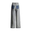 Pantalones Vaqueros Ajustados de Cintura Alta con Bloques de Color - Estilo Europeo y Americano - Primavera 2025