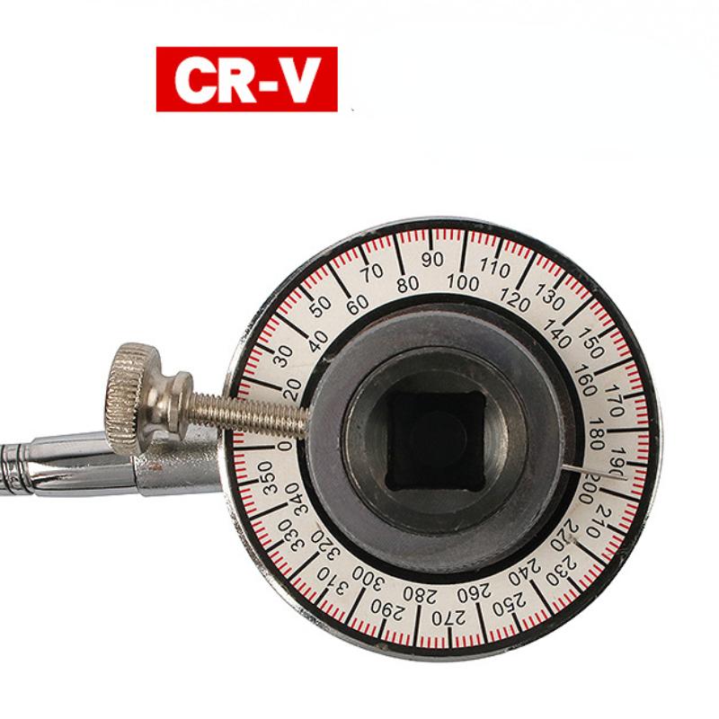 Professional 1/2" Drive Torque Angle Gauge 360° Adjustable Gauge Wrench Clip Set Graduator Measure Tool Wrench Accessories