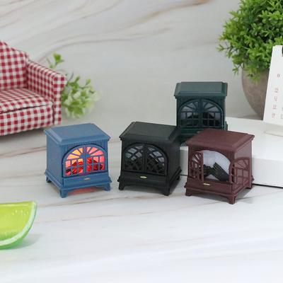1:6 1:12 casa de muñecas en miniatura, chimenea, estufa, muebles navideños, decoración