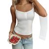 Women S White Y2k Sleeveless Slim Fit Camisole Top