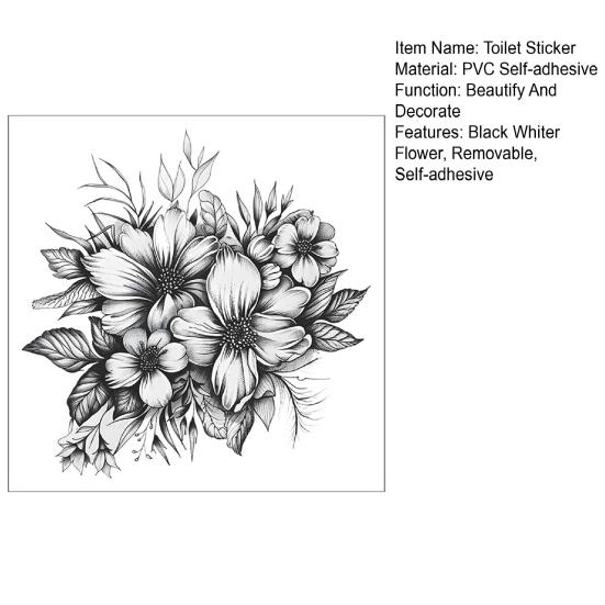 Toilet Sticker Removable Self-adhesive Waterproof PVC Living Room Wall Art Bathroom Toilet Lid Decoration Decal