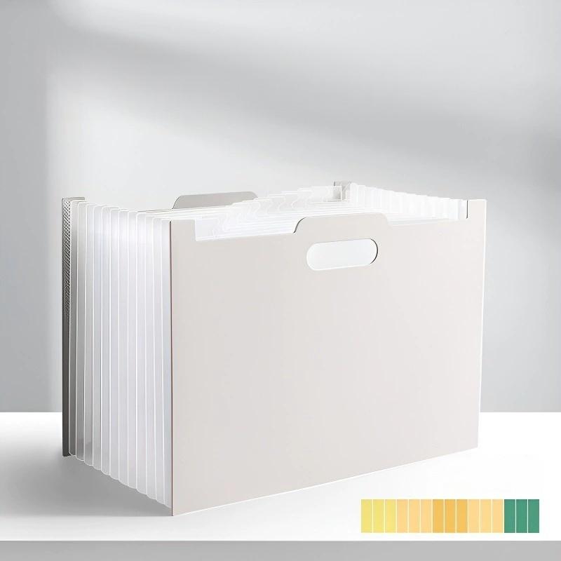 A4 Standing Handheld 13 Compartment Large Capacity Document Storage Bag. Vertical Desktop Organ Bag. Freely Adjustable