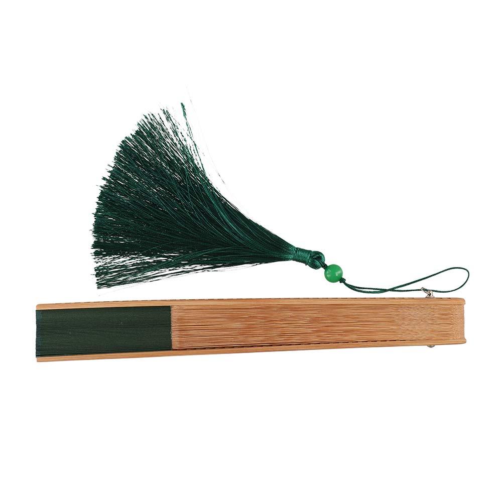 With Tassel Chinese Folding Fan Retro Antiquity Folding Fans Carved Bamboo Folding Fan  Gift