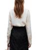 Women's 2024 Spring Jacquard Stand Collar Buttoned Shirt