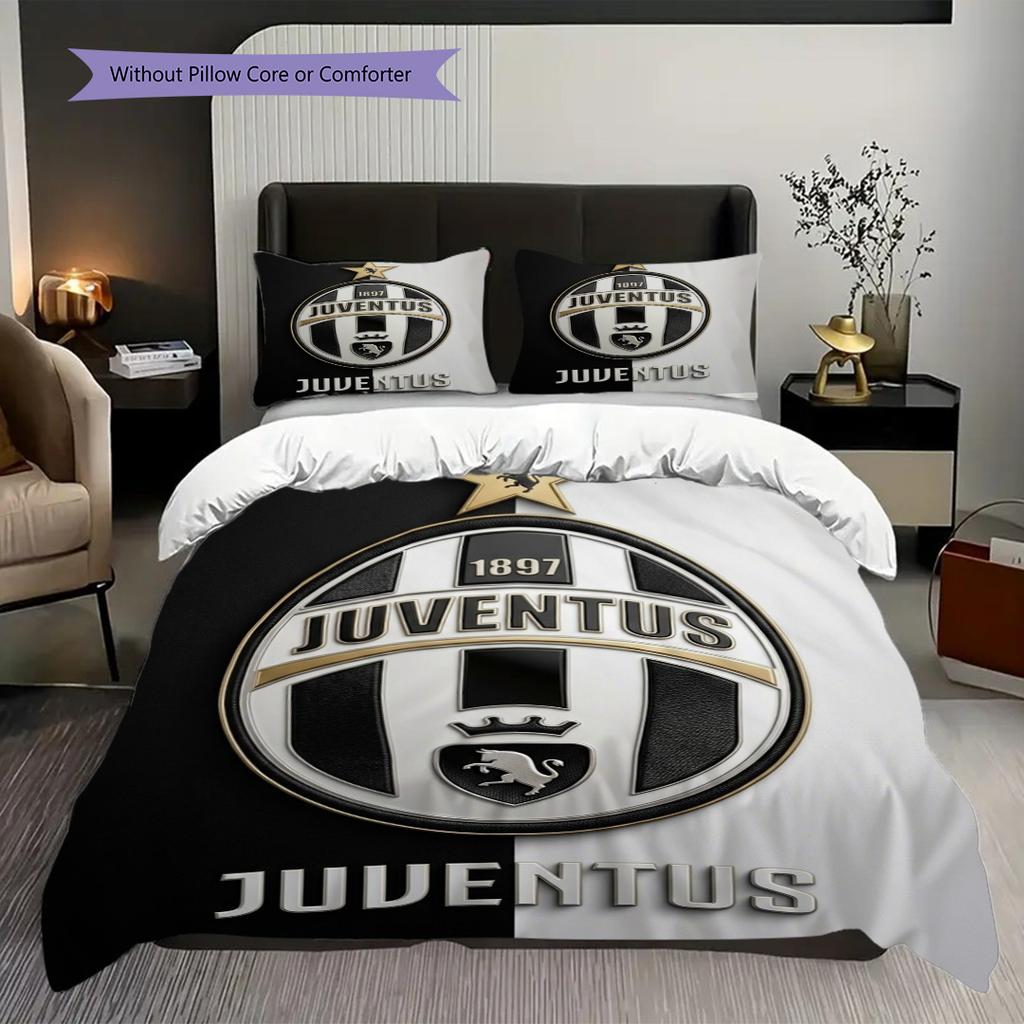 Set tre pezzi Orgoglio Heritage Juventus (1 * copripiumino + 2 * federa, senza nucleo) Copripiumino e federa morbidi e confortevoli