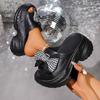 Sweet Cloth Bowknot Decoration Eva Cloud Slippers Women Chunky Platform High Heel Slides Women 2025 Summer Beach Shoes