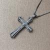 Hip Hop Cross Necklace for Women with Dazzling CZ Stone Luxury Silver Color Cool Neck Accessories Party Trendy Jewelry