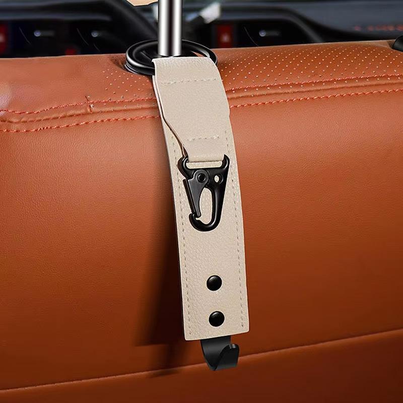 

Space Saving PU Leather Car Hooks Headrest Hangers Storage Clips Seat Back Organizer System Interior Accessory for Sedan SUV