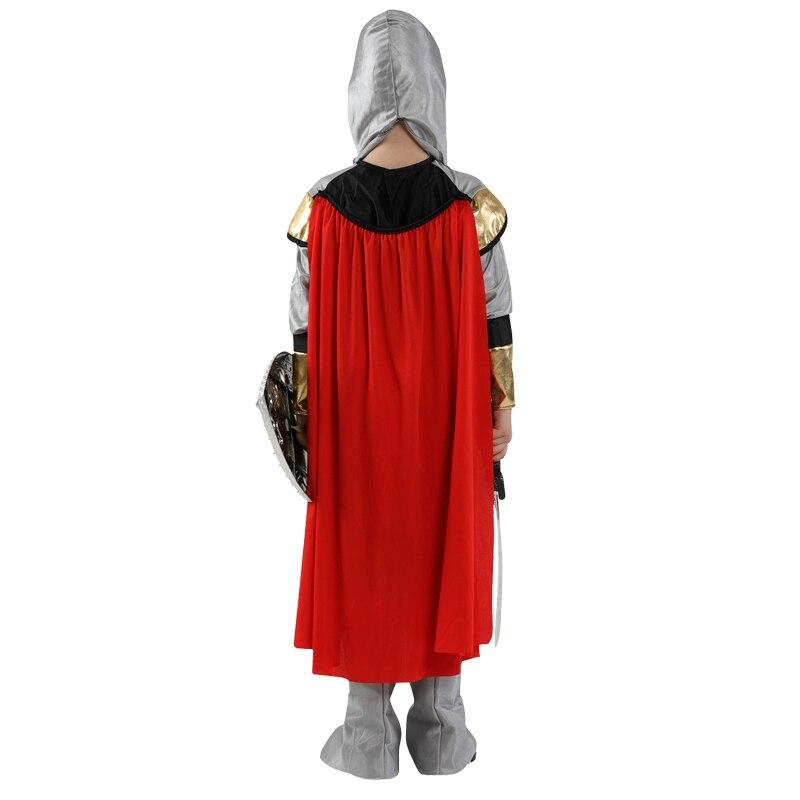Halloween Medievale Romano Cavaliere Reale Guerriero Con Mantello Costume Cosplay Per Ragazze Ragazzo Carnevale Soldato Europeo