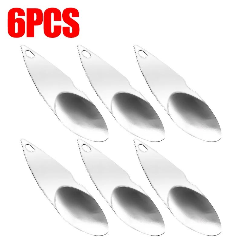 Cortador de kiwi de acero inoxidable, pelador de aguacate, cuchillo pelador, cuchara para excavar kiwi, cuchara para cortar frutas, herramientas, accesorios de cocina