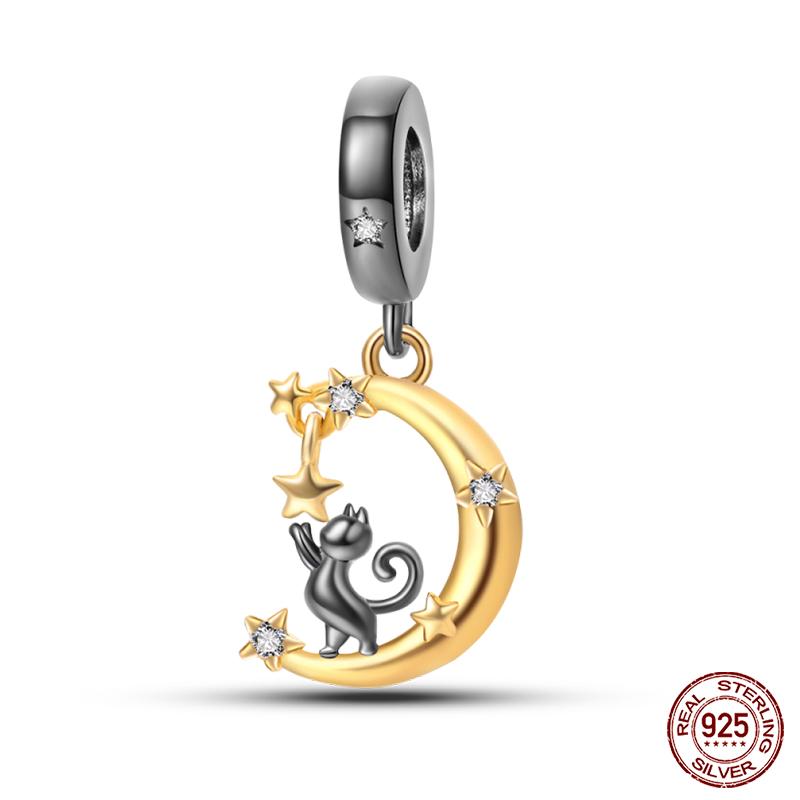 Copper Lovely Animal Cat Squirrel Penguin Heart Zircon Charms Beads Fit Qikaola Original Bracelets Fine Diy Jewelry