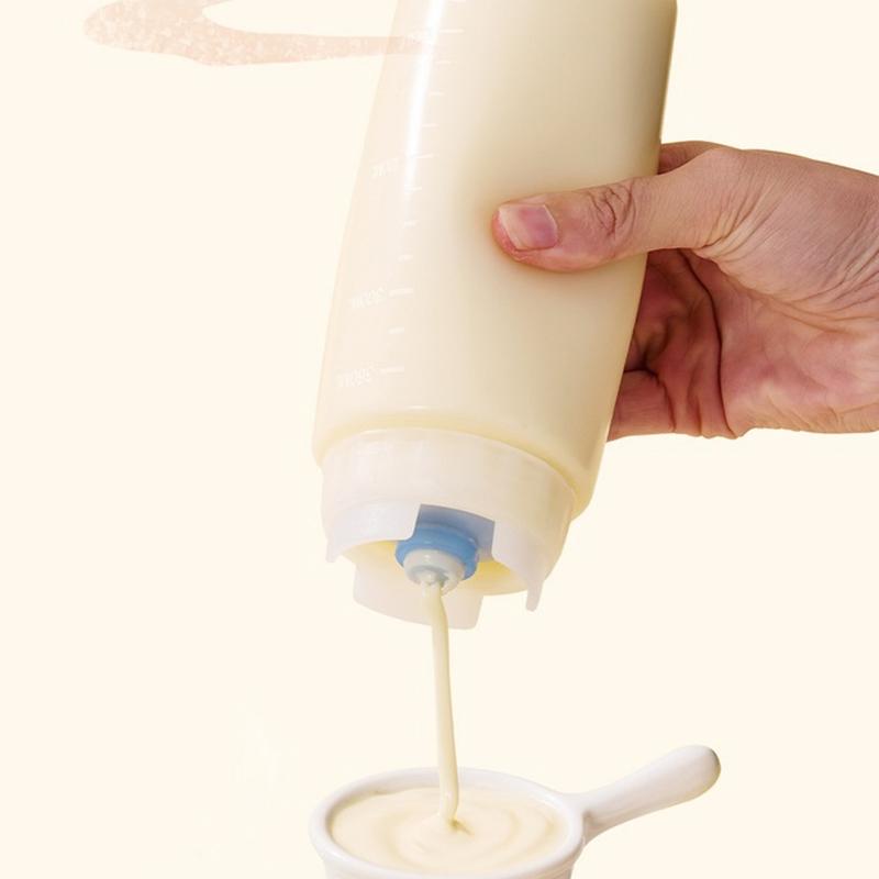 Inverted Plastic Squeeze Bottles, Refillable Tip Large Valve Dispenser Condiment Squeeze Bottle
