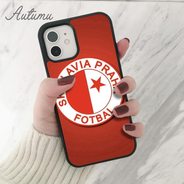 Slavia Praha Czech Flag Phone Case for iPhone 11 12 13 14 Pro Max Mini XR XS SE 2020 7 8 Plus Samsung Galaxy S21 S22 Shell