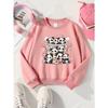 Kids Sweatshirt,Crew Neck Fashion Top, Fun "Cute Panda Candy Jar" Patterned Sweatshirt, for Everyday Casual Wear,  for All Kinds of Daily Outfits