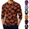 Men's Long Sleeve Shirt with Halloween Print for Casual Party Wear